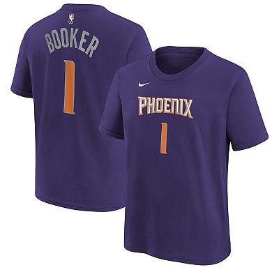 Youth Devin Booker Purple Phoenix Suns Icon Name & Number T-Shirt