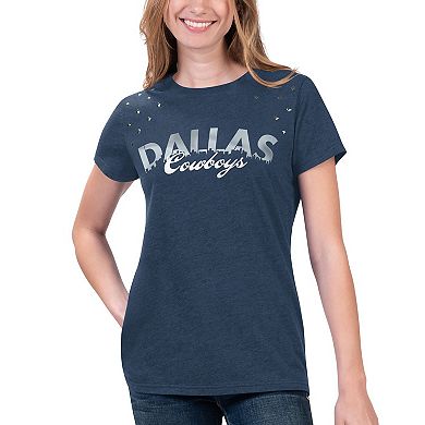 Women's G-III 4Her by Carl Banks Heathered Navy Dallas Cowboys Main Game T-Shirt