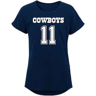 Girls Youth Micah Parsons Pink Dallas Cowboys Player Name & Number T-Shirt