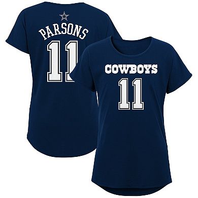 Girls Youth Micah Parsons Pink Dallas Cowboys Player Name & Number T-Shirt