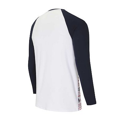 Men's Concepts Sport White/Navy Houston Texans Tinsel Raglan Long Sleeve T-Shirt & Pants Sleep Set