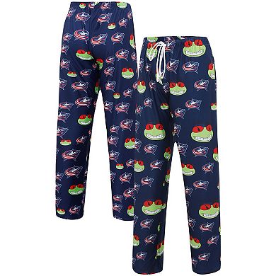 Women's Concepts Sport Navy Columbus Blue Jackets Gauge Allover Print Knit Sleep Pants