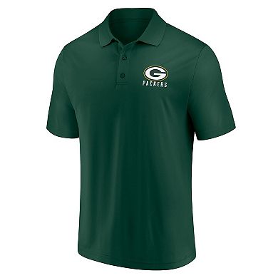 Men's Fanatics Branded White/Green Green Bay Packers Lockup Two-Pack Polo Set