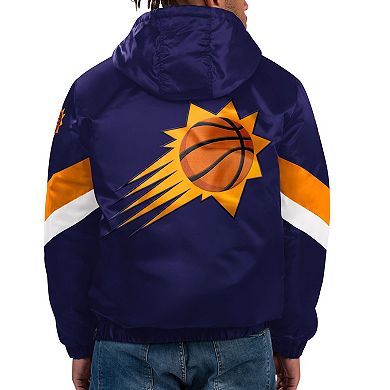 Men's Starter  Purple Phoenix Suns Force Play Satin Hoodie Half-Zip Jacket