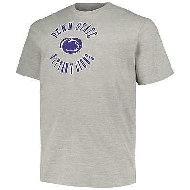 Men's Champion Heather Gray Penn State Nittany Lions Big & Tall Circle Logo T-Shirt