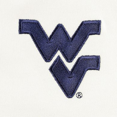 Women's Profile White/Navy West Virginia Mountaineers Plus Size Taping Pullover Hoodie