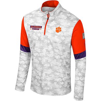 Men's Colosseum  Camo Clemson Tigers OHT Military Appreciation Tomahawk Quarter-Zip Windshirt