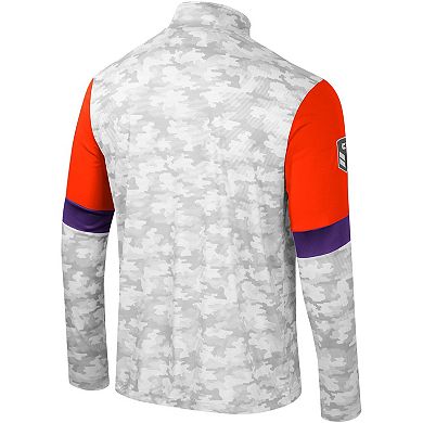 Men's Colosseum  Camo Clemson Tigers OHT Military Appreciation Tomahawk Quarter-Zip Windshirt