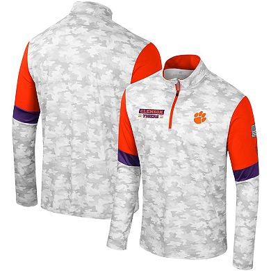 Men's Colosseum  Camo Clemson Tigers OHT Military Appreciation Tomahawk Quarter-Zip Windshirt