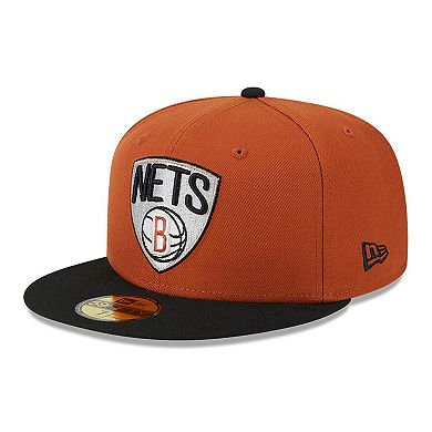 Men's New Era Rust/Black Brooklyn Nets Two-Tone 59FIFTY Fitted Hat