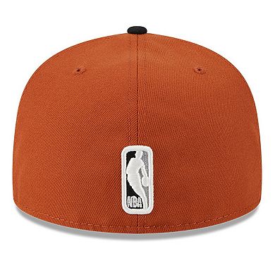 Men's New Era Rust/Black Brooklyn Nets Two-Tone 59FIFTY Fitted Hat