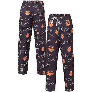 Women's Concepts Sport Black Philadelphia Flyers Gauge Allover Print Knit Sleep Pants