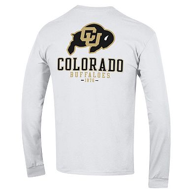 Men's Champion  White Colorado Buffaloes Team Stack 3-Hit Long Sleeve T-Shirt
