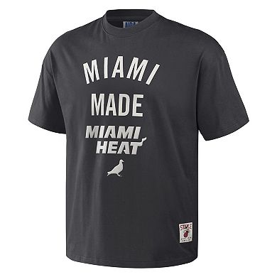 Men's NBA x Staple Anthracite Miami Heat Heavyweight Oversized T-Shirt