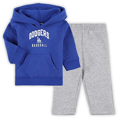 Infant Royal/Heather Gray Los Angeles Dodgers Play by Play Pullover Hoodie & Pants Set