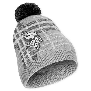 Women's WEAR by Erin Andrews Minnesota Vikings Plaid Knit Hat with Pom & Scarf Set