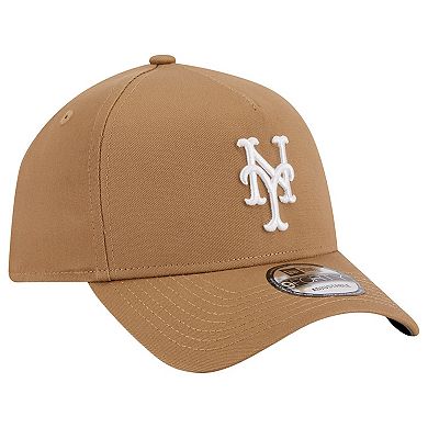 Men's New Era Khaki New York Mets A-Frame 9FORTY Adjustable Hat
