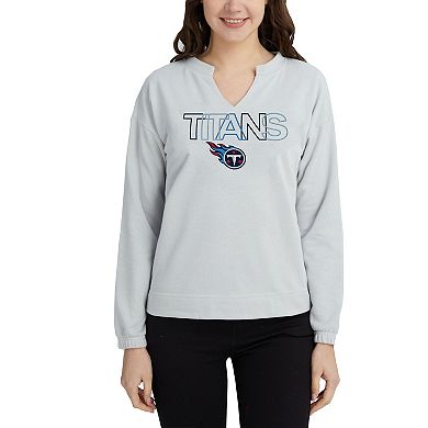 Women's Concepts Sport Gray Tennessee Titans Sunray Notch Neck Long Sleeve T-Shirt