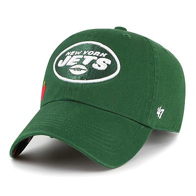 Women's '47  Green New York Jets Confetti Icon Clean Up Adjustable Hat