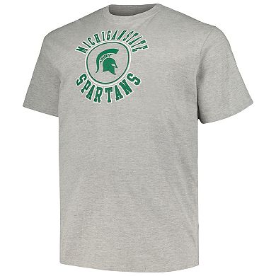 Men's Champion Heather Gray Michigan State Spartans Big & Tall Circle Logo T-Shirt