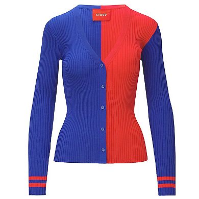 Women's STAUD Royal/Red New York Giants Cargo Sweater