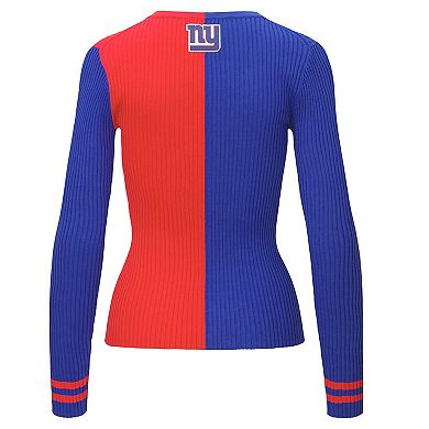 Women's STAUD Royal/Red New York Giants Cargo Sweater