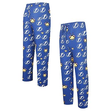 Men's Concepts Sport Blue Tampa Bay Lightning Gauge Allover Print Knit Sleep Pants