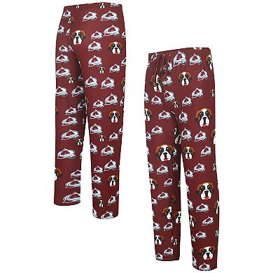 Men's Concepts Sport Burgundy Colorado Avalanche Gauge Allover Print Knit Sleep Pants