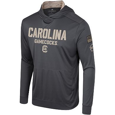 Men's Colosseum Charcoal South Carolina Gamecocks OHT Military Appreciation Long Sleeve Hoodie T-Shirt