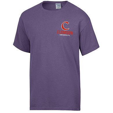 Men's Comfort Wash Purple Clemson Tigers Vintage Logo T-Shirt