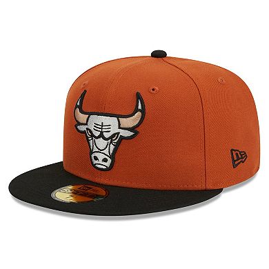 Men's New Era Rust/Black Chicago Bulls Two-Tone 59FIFTY Fitted Hat
