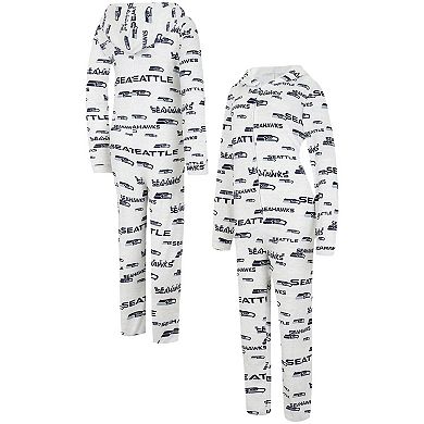 Women's Concepts Sport  Cream Seattle Seahawks Docket Hoodie Full-Zip Union Suit