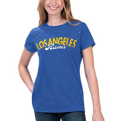 Women's G-III 4Her by Carl Banks Heathered Royal Los Angeles Rams Main Game T-Shirt