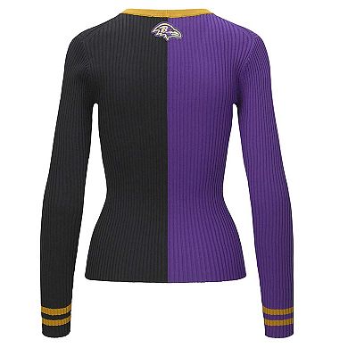Women's STAUD Purple/Black Baltimore Ravens Cargo Sweater