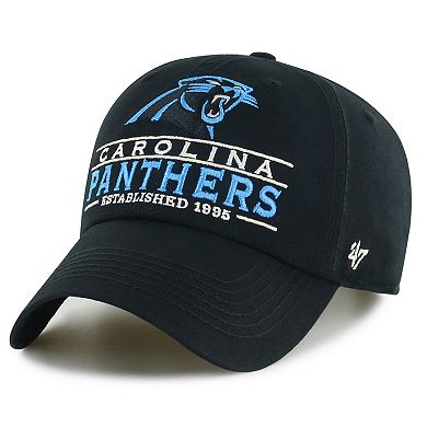 Men's '47  Black Carolina Panthers Vernon Clean Up Adjustable Hat