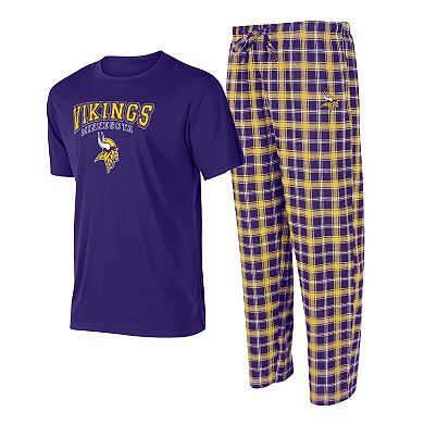 Men's Concepts Sport Purple/Gold Minnesota Vikings Arctic T-Shirt & Pajama Pants Sleep Set
