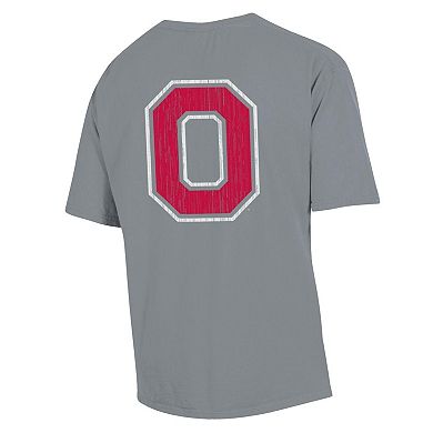 Men's Comfort Wash Graphite Ohio State Buckeyes Vintage Logo T-Shirt