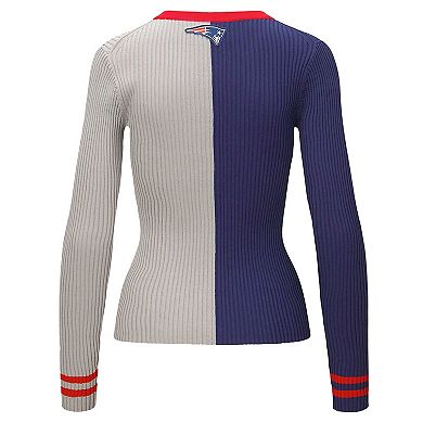 Women's STAUD Navy/Gray New England Patriots Cargo Sweater