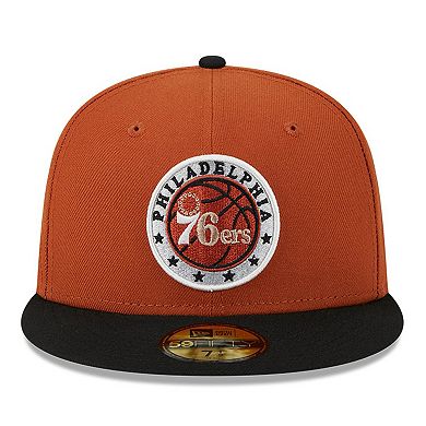 Men's New Era Rust/Black Philadelphia 76ers Two-Tone 59FIFTY Fitted Hat