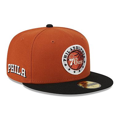 Men's New Era Rust/Black Philadelphia 76ers Two-Tone 59FIFTY Fitted Hat