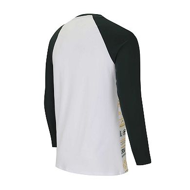 Men's Concepts Sport White/Green Green Bay Packers Tinsel Raglan Long Sleeve T-Shirt & Pants Sleep Set