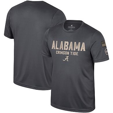 Men's Colosseum Charcoal Alabama Crimson Tide OHT Military Appreciation  T-Shirt