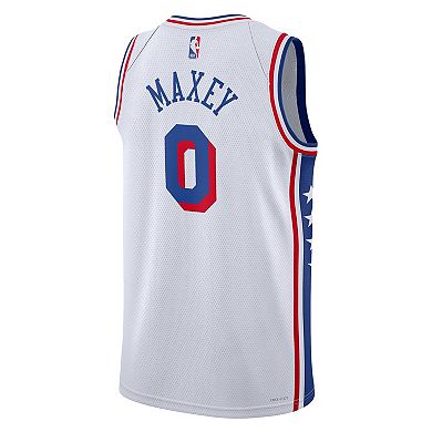 Unisex Nike Tyrese Maxey White Philadelphia 76ers Swingman Jersey - Association Edition