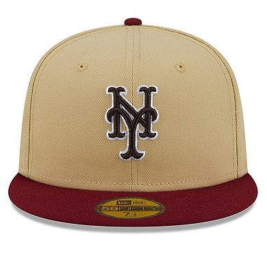 Men's New Era Vegas Gold New York Mets/Cardinal 59FIFTY Fitted Hat