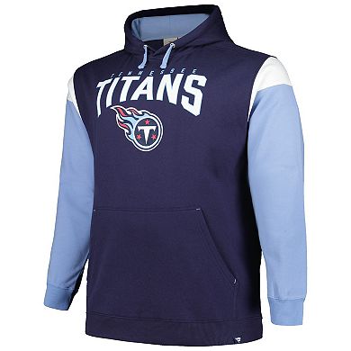 Men's Profile Navy Tennessee Titans Big & Tall Trench Battle Pullover Hoodie