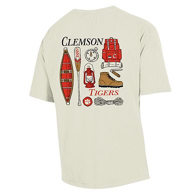 Men's Comfort Wash Cream Clemson Tigers Camping Trip T-Shirt