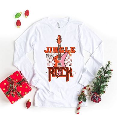 Jingle Bell Rock Checkered Long Sleeve Graphic Tee