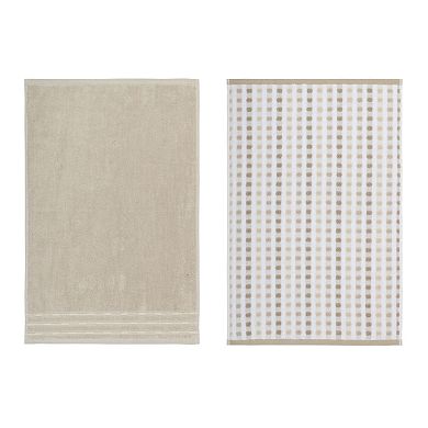 The Big One® Taupe Textured 2-Pack Hand Towels