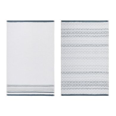 The Big One® Blue & White Textured 2-Pack Hand Towels
