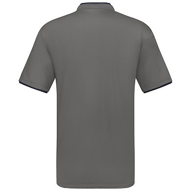 Men's Short Sleeve Henley Polo Shirt with Contrast-Trim